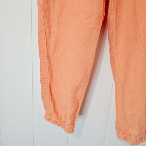 Athleta Cabo Linen Jogger Peach Lightweight Drawstring Size 16 - Picture 10 of 11